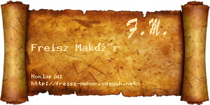 Freisz Makár névjegykártya